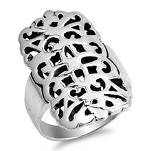 Load image into Gallery viewer, Sterling Silver Celtic Plumeria Shaped Plain RingsAnd Face Height 27mmAnd Band Width 5mm
