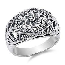 Load image into Gallery viewer, Sterling Silver Flower Shaped Plain RingsAnd Face Height 16mmAnd Band Width 5mmAnd Weight 8grams