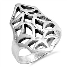 Load image into Gallery viewer, Sterling Silver Oxidized Celtic Shaped Plain RingsAnd Band Width 3mmAnd Face Height 24mm