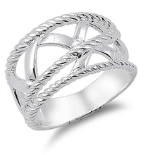Load image into Gallery viewer, Sterling Silver Spinner Shaped Plain RingsAnd Face Height 13mmAnd Band Width 6mm