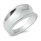 Sterling Silver Dome Shaped Plain RingsAnd Face Height 10mmAnd Band Width 4mm