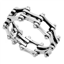 Load image into Gallery viewer, Sterling Silver Bike Chain Shaped Plain RingsAnd Band Width 9mm