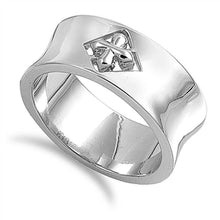 Load image into Gallery viewer, Sterling Silver Rhodium Plated Cross Shaped Plain RingsAnd Face Height 9mmAnd Weight 8.4grams