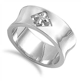 Sterling Silver Rhodium Plated Cross Shaped Plain RingsAnd Face Height 9mmAnd Weight 8.4grams