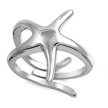 Load image into Gallery viewer, Sterling Silver Rhodium Plated Starfish Shaped Plain RingsAnd Face Height 21mmAnd Band Width 11mm