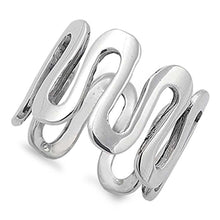 Load image into Gallery viewer, Sterling Silver Waves Shaped Plain Rings And Band Width 15mmAnd Weight 8.3grams
