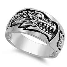 Load image into Gallery viewer, Sterling Silver Oxidized Dragon Shaped Plain RingsAnd Face Height 12mmAnd Band Width 6mm
