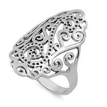 Load image into Gallery viewer, Sterling Silver Oxidized Celtic Design Plain RingsAnd Face Height 29mmAnd Band Width 3mm