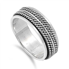 Load image into Gallery viewer, Sterling Silver Spinner Shaped Plain RingsAnd Band Width 8mm