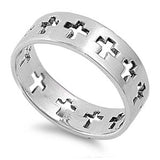 Sterling Silver Cross Shaped Plain RingsAnd Face Height 6mm
