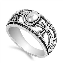 Load image into Gallery viewer, Sterling Silver Cross Shaped Plain RingsAnd Face Height 11mmAnd Band Width 2mm