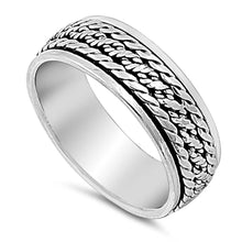 Load image into Gallery viewer, Sterling Silver Spinner Shaped Plain RingsAnd Band Width 7mm