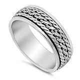 Sterling Silver Spinner Shaped Plain RingsAnd Band Width 7mm