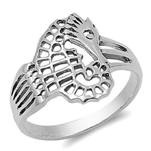 Load image into Gallery viewer, Sterling Silver Fancy Seahorse Ring with Face Height of 16MM