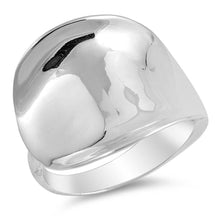 Load image into Gallery viewer, Sterling Silver Fancy Plain Flat Concave Ring with Ring Face Height of 20MM
