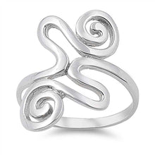Load image into Gallery viewer, Sterling Silver Swirl Design Fancy Band Ring with Face Height of 25MM
