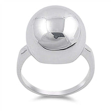 Load image into Gallery viewer, Sterling Silver Rhodium Plated Half Ball Shaped Plain RingsAnd Face Height 17mmAnd Band Width 2mm