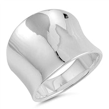Load image into Gallery viewer, Sterling Silver Concave Band Shaped Plain RingsAnd Face Height 15mmAnd Band Width 5mmAnd Weight 7.5grams