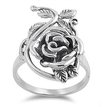Load image into Gallery viewer, Sterling Silver Rose Shaped Plain RingsAnd Face Height 26mmAnd Weight 8grams