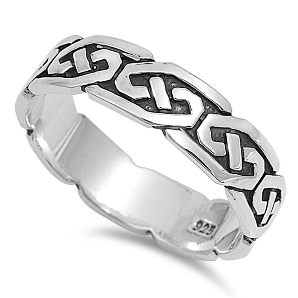 Sterling Silver Celtic Shaped Plain RingsAnd Band Width 5mm