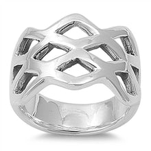 Load image into Gallery viewer, Sterling Silver Diamond Cut Shaped Plain RingsAnd Face Height 14mmAnd Band Width 7mm