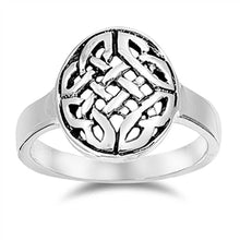 Load image into Gallery viewer, Sterling Silver Oxidized Celtic Shaped Plain RingsAnd Face Height 14mm