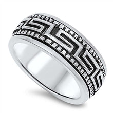 Load image into Gallery viewer, Sterling Silver Oxidized Spinner Shaped Plain RingsAnd Band Width 10mm