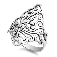 Load image into Gallery viewer, Sterling Silver Elegant Spiral Formed like Diamond Design Ring with Face Height of 28MM
