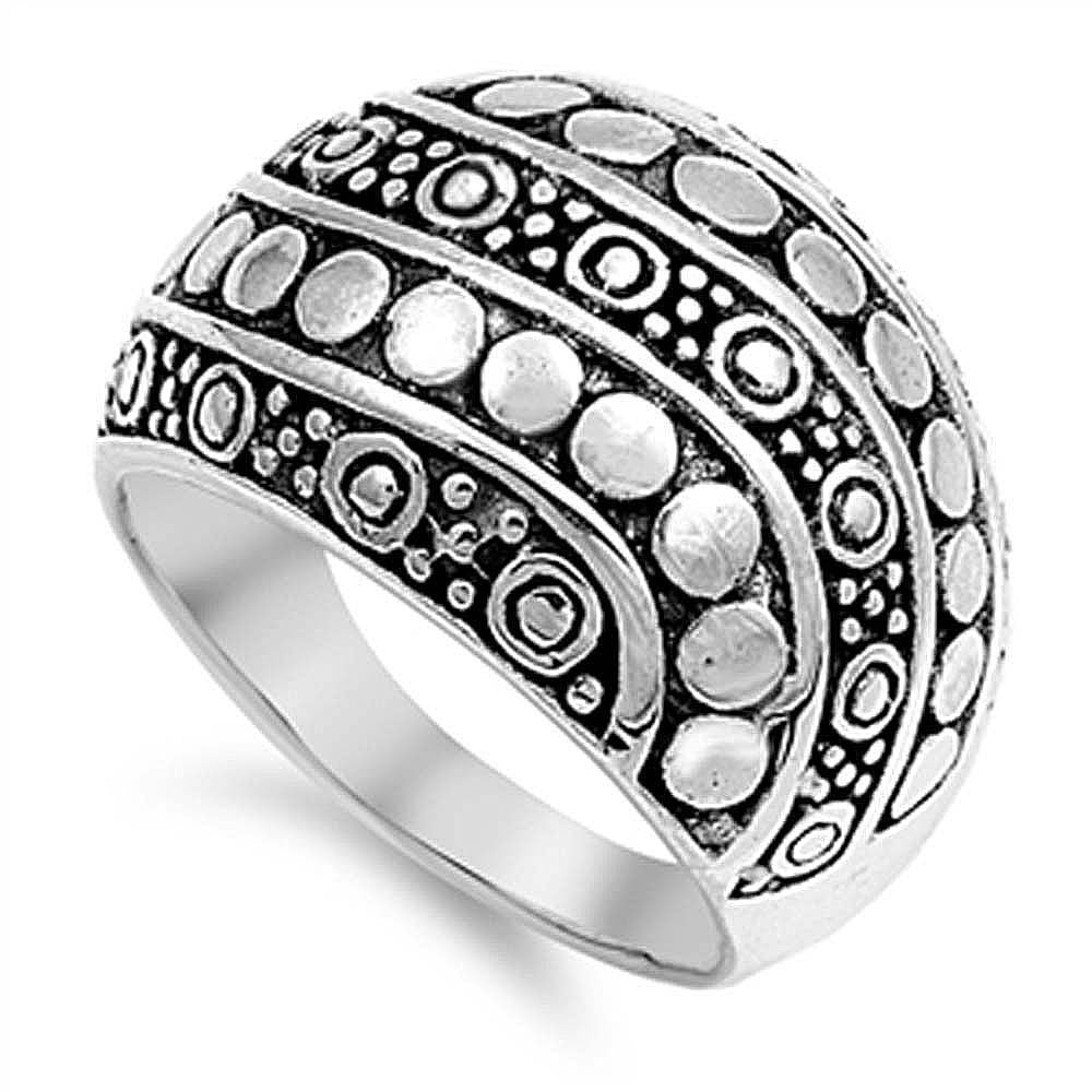 Sterling Silver Bali Shaped Plain RingsAnd Face Height 18mmAnd Weight 7.2grams