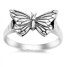 Load image into Gallery viewer, Sterling Silver Vintage Butterfly Design with Face Height of 10MM