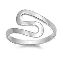 Load image into Gallery viewer, Sterling Silver Plain Modish S Shape Band Ring with Face Height of 13MM