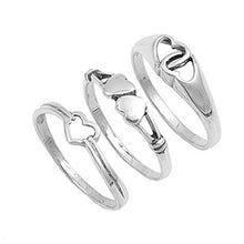 Load image into Gallery viewer, Sterling Silver Trendy Fashion Heart Ring with Face Height of 7MM