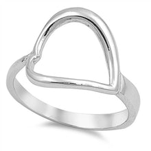 Load image into Gallery viewer, Sterling Silver Plain Open Cut Heart Ring with Face Height of 15MM