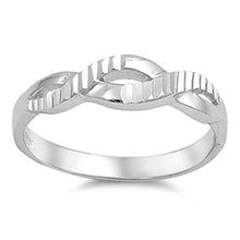 Load image into Gallery viewer, Sterling Silver Stylish Textured Infinity Ring with Face Height of 6MM