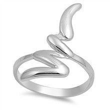 Load image into Gallery viewer, Sterling Silver Plain Snake Design Ring with Face Height of 28MM