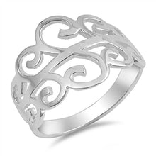 Load image into Gallery viewer, Sterling Silver Stylish Fancy Spiral Design Band Ring with Face Height of 15MM