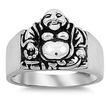 Load image into Gallery viewer, Sterling Silver Happy Buddha Shaped Plain RingsAnd Face Height 15mmAnd Band Width 3mm
