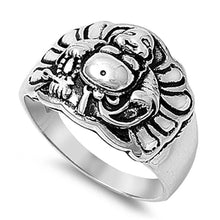 Load image into Gallery viewer, Sterling Silver Oxidized Buddha Shaped Plain RingsAnd Face Height 15mmAnd Band Width 4mm