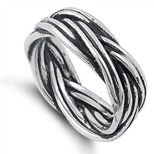 Load image into Gallery viewer, Sterling Silver Chain Shaped Plain RingsAnd Band Width 11mm