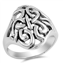 Load image into Gallery viewer, Sterling Silver Celtic Shaped Plain RingsAnd Band Width 10mm