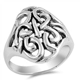 Sterling Silver Celtic Shaped Plain RingsAnd Band Width 10mm