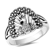 Load image into Gallery viewer, Sterling Silver Elegant Peacock Design Ring with Face Height of 15MM