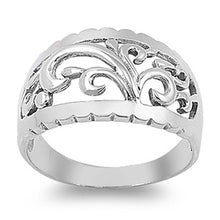 Load image into Gallery viewer, Sterling Silver Fancy Filigree Design Wide Band Ring with Face Height of 13MM