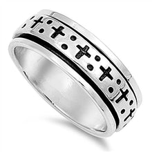 Load image into Gallery viewer, Sterling Silver Spinner Cross Shaped Plain RingsAnd Face Height 8mm