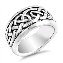 Load image into Gallery viewer, Sterling Silver Celtic Shaped Plain RingsAnd Band Width 10mm