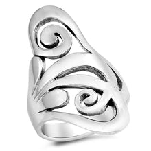 Load image into Gallery viewer, Sterling Silver Leaf Shaped Plain Rings, Face Height 33mm, Band Width 4mm