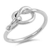 Sterling Silver Modish Love Knot Design Ring with Face Height of 8MM