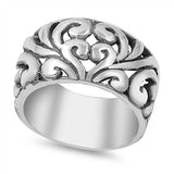 Sterling Silver Bali Shaped Plain RingsAnd Face Width 13mmAnd Band Width 11mm