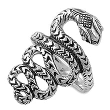 Load image into Gallery viewer, Sterling Silver Snake Shaped Plain RingsAnd Face Width 15mmAnd Band Width 4mmAnd Weight 10grams