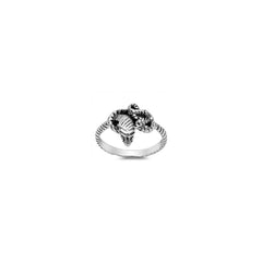 Sterling Silver Stylish Snake Design and Twisted Band Ring with Face Width of 13MM
